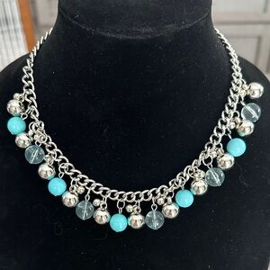 👑Silver and Blue Cha cha Necklace